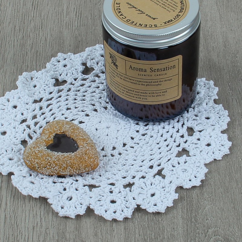 kilofly Crochet Cotton Lace Table Placemats Doilies Pack, 4pc, White,