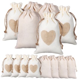 Healeved 24pcs Drawstring Storage Bags Versatile See-through Pouches for Jewelry Travel Packing Wrapping Lightweight Cotton Design for Home Party Use