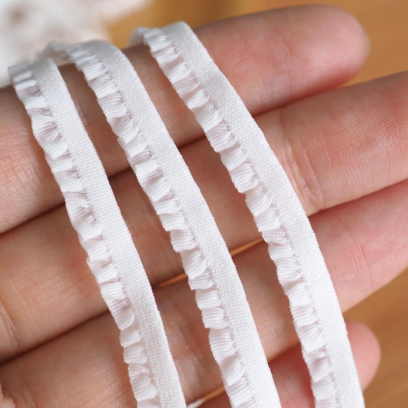 sempiterno Extra Narrow Ruffle Lace, Elastic Lace, Length 32.8 ft