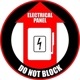 Electrical Panel - Do Not Block Floor Sign Sticker Decal 12", Red