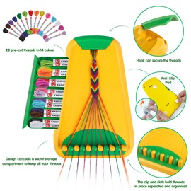Arts and Crafts for Kids Ages 8-12,Friendship Bracelet Making Kit for Girl,Kids Jewelry Making Kit with 28 Pre-Cut Threads,Christmas Birthday Gifts for Ages 6 7 8 9 10 11 12 Year Old Green