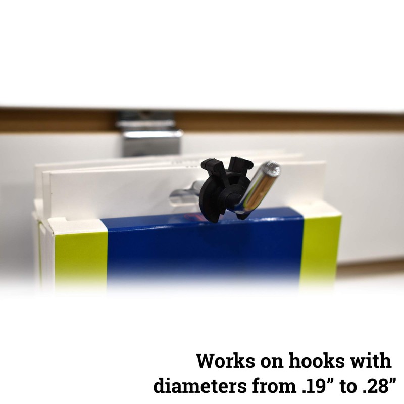 STORE FIXTURES DIRECT Black Peg Hook Stoppers, Squeeze & Pinch