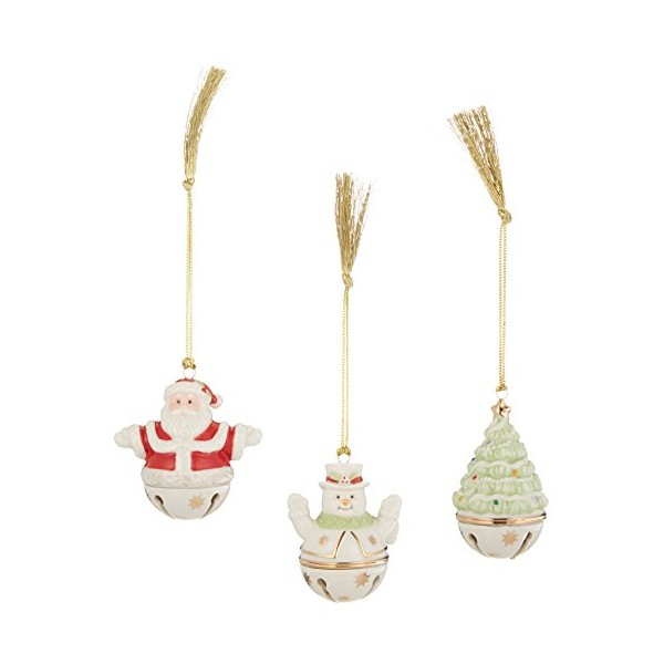 Lenox Sleigh Set of 3 Figural Bell Ornaments