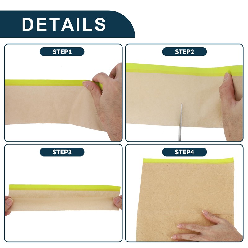 TUCKBOLD Pre-Taped Masking Paper Automotive Paint Masking Paper Brown Green