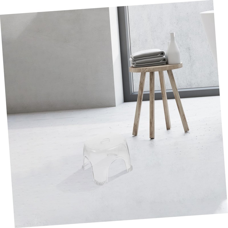 Healeved Shower Bench for Bath Acrylic Stool Foot Rest for