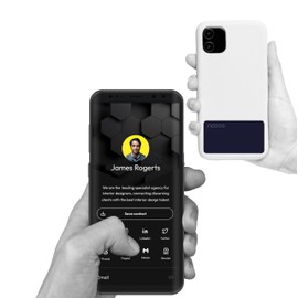 Noodo Contactless Digital Business Card - Digital Business Card with NFC Tag for Seamless Connections and Secure Contactless Payments - Smart Card for Social Media Sharing - iOS and Android (Navy)