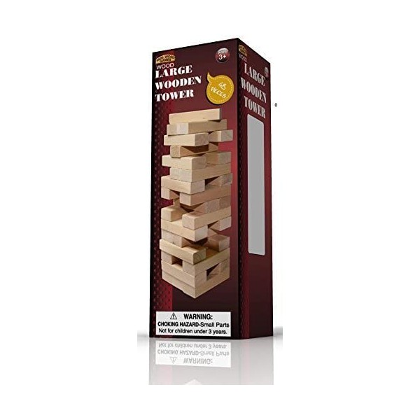 Forever Toys Large Wood Tower Game 48 Pieces