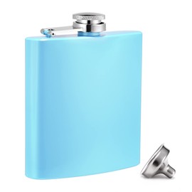 Hillside-Kit Hip Flask Pocket Alcohol Dranking Flask 6 OZ Stainless Steel Leak proof with Funnel Flask set (Blue)