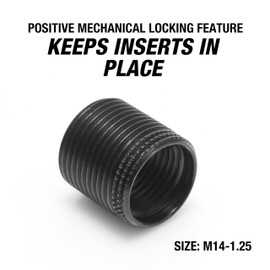 OEMTOOLS 25648 Fix-A-Thread Spark Plug Saver Inserts, Metric, M14 - 1.25, Socket Rethreading Kit Components For Car, Truck, RV, And Aviation Repair, 14mm Thread
