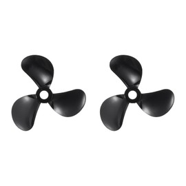 sourcing map RC Boat Propeller, 3 Blades Propellers 4mm Hole Dia 40mm OD CW Clockwise Rotating Drill Propeller for RC Boat Hobbies DIY Ship Model, Black
