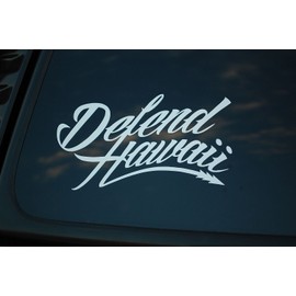 Hawaiian Islands Sticker Vinyl Die Cut Decal Defend HAWAII Aloha Choose Size/Color Surf JDM V292 (11" X 6.25", White)