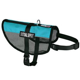 Dogline 13"-16" MaxAire Mesh Vest for Dogs and 2 Removable Emotional Support Patches, Small, Turquoise