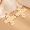 14K Gold Big Cross Dangle Earrings for Women Dainty Large