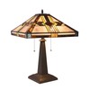 Chloe Lighting Carla Tiffany-Style Mission Blackish Bronze 2 Light Table