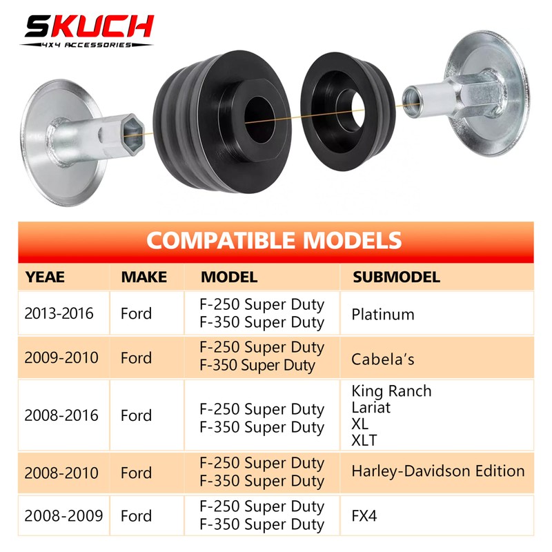 KF04060BK Body Mount Bushing Kit for Ford F250/F350 2008-2016 Super