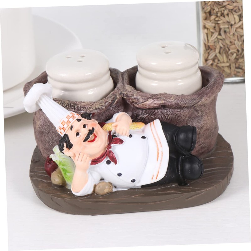 WOONEKY 1pc European Style Resin Chef Figurine Toothpick Holder Cute
