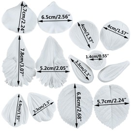 Lingzhi Gumpaste Flower Silicone Veining Molds Rose Veined Fondant Mold Tulip Daisy Frangipani Plumeria Flower Molds for Cupcake Topper Chocolate Gum Paste Polymer Clay Set Of 6