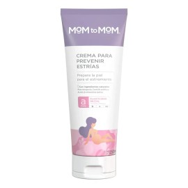 Crema Para Prevenir Estrias Mom To Mom 250ml - Etapa A Crema - Con Aceite De Almendras Dulces, Rosa Mosqueta Y Centella Asiática - Elasticidad Y Nutri