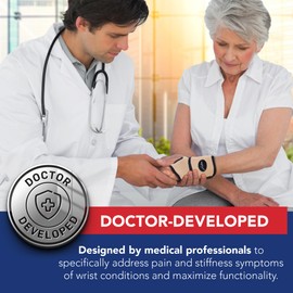 Doctor Developed Wrist Brace - Wrist wrap for Carpal Tunnel Arthritis,Tendonitis, Hand Support - Ideal for Fitness, Weightlifting - Handbook included (Nude, 1 Pack)