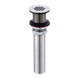 Luxier Brass Bathroom Sink Grid Drain Strainer for Vessel and Vanity Sinks Without Overflow in Brushed Nickel, DS05-TB
