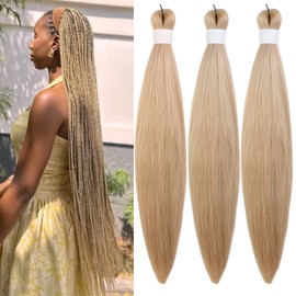 Light Brown Blonde Pre stretched Braiding Hair Anti Itch Braiding Hair Knotless Ez Braid for Box Braids Twist