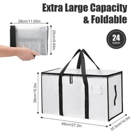 Heavy Duty Clear Transparent Packing Luggage Bag with Double Zippers and Strong Handle for Moving Clothes Quilts