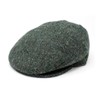 Hanna Hats Vintage Wool Tweed Irish Flat Cap, Green herringbone