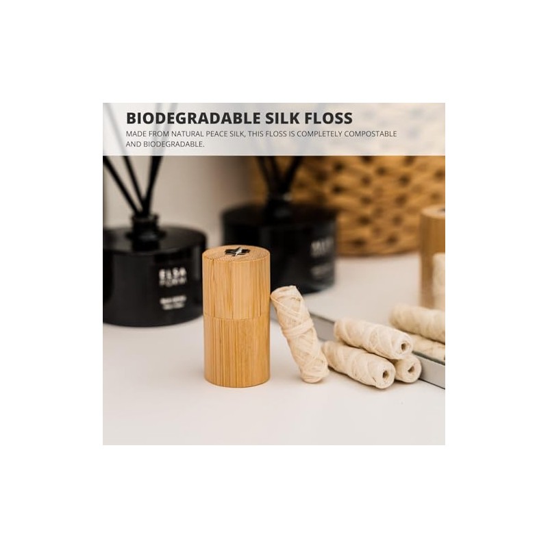 Hilo dental de seda biodegradable, paquete de seis unidades, recambios