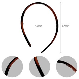 JUNSDUKE 2 Pack Headbands, Hair Bands with Teeth, Comb Headbands, Thin Skinny Headbands For Women, Girls (Multicolor, 2 Pack)