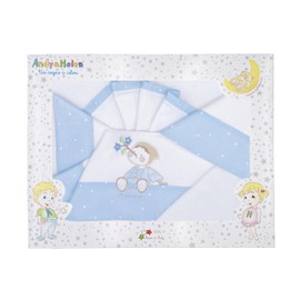 Andy&Helen 3 Piece Crib Bedding Set Embroidered Fitted Sheet with Elastic Straps and Pillowcase Fits Maxi Next to Me