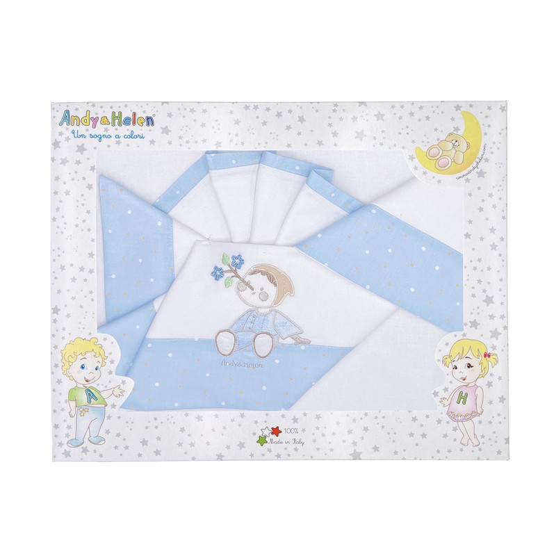 Andy&Helen 3 Piece Crib Bedding Set Embroidered Fitted Sheet with