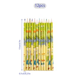 Tabanzhe 12 PCS HB Colouring Pencils,Cute Wood Pencils Set,Coloured Pencils Art Drawing Supplies Children Gifts for Girls Boys Students Sketching Writing(Dinosaur)