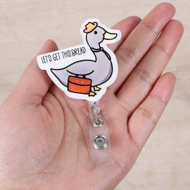 Let's Get This Bread Duck Badge Reel, Funny Nurse Badge Reel, ID Badge Holder Retractable Clip, Pediatric Badge Reel, RN Nurse Nursing Student ID Badge Clip, CNA MA Medical Worker Badge Accessories