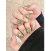 BIBII Nails Handmade Nail Tip Kit, Long 3D Nails, Green,