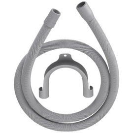 Haas Kunststoff-Waschmaschinen-Ablaufschlauch (mit Schlauchhalter), 2,5 m