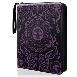 sabermaster MTG element Card Binder Fits 900 Cards Card Collector Album Holder,with 50 Removable Sleeves Toys Gifts for Boys Girls (Fire)