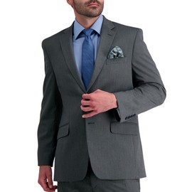 J.M. Haggar Men's 4-Way Stretch Diamond Weave Classic Fit Suit Separates, Dark Grey, 44