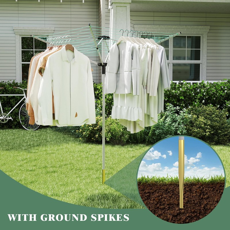 FWTRMRC Outdoor Umbrella Drying Rack 165 Feet Umbrella Clothesline with