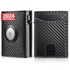 DOMIPHIE Mens Airtag Hole Wallet, Carbon fibre black, Modern