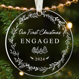 Engagement Gifts for Couples - Gifts for Newly Engaged Couples - Happy Engagement Gifts for Her, Bride, Fiance - Just Engaged Gifts for Her, Friends - Engagement Gift - Acrylic Engagement Ornament