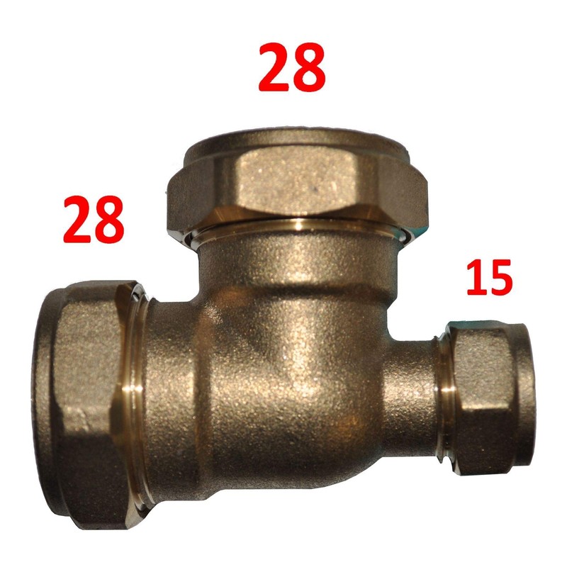 28mm x 15mm x 28mm Compression Reducing Tee