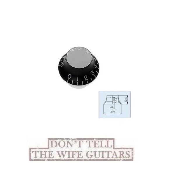EMG 1-EMG Black Gibson-Style Bell Knob For 6mm Split Shaft
