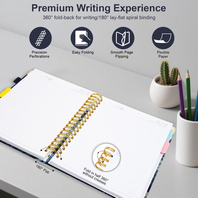 Spiral Journal Notebook for Work, 300 Pages 5 Subject Notebook