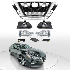 Front Bumper Grille Fits for 2019-2022 Nissan Altima With Fog Light Set Signal Lights Replacement of NI1200292