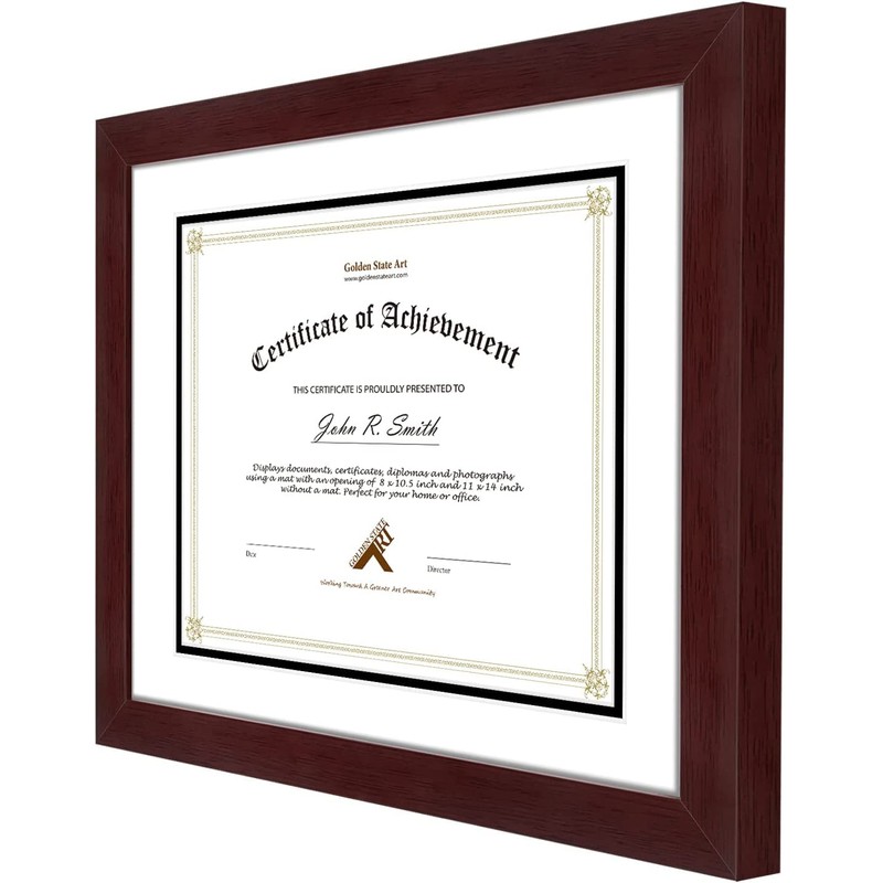 Golden State Art, 11x14 Diploma Frame - Mahogany Solid Wood