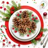 Whaline Christmas Wreath Making Decoration Artificial Pine Cone Berry Set