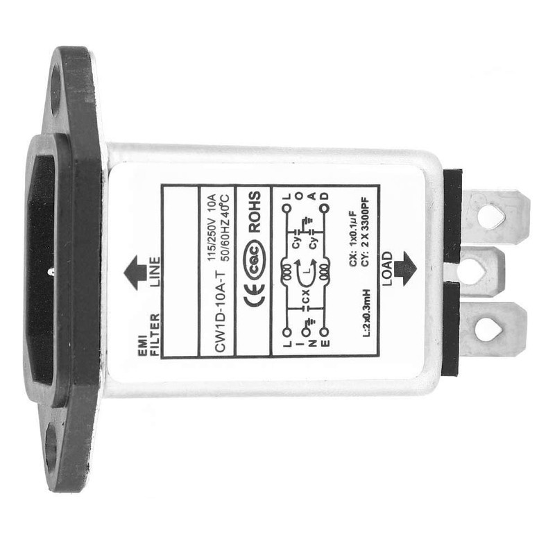 Mains Filter 230 V, CW1D-10A-T, Mains Filter, Single-Phase Filter, EMI