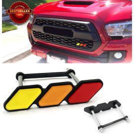 Unbranded Red Retro Racing Liveries Tri-colors Style Badge Emblem For Toyota Lexus Grille