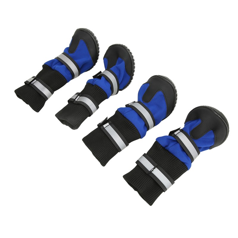 4Pcs Dog Boots Waterproof Pet Booties Reflective Breathable Wearproof High