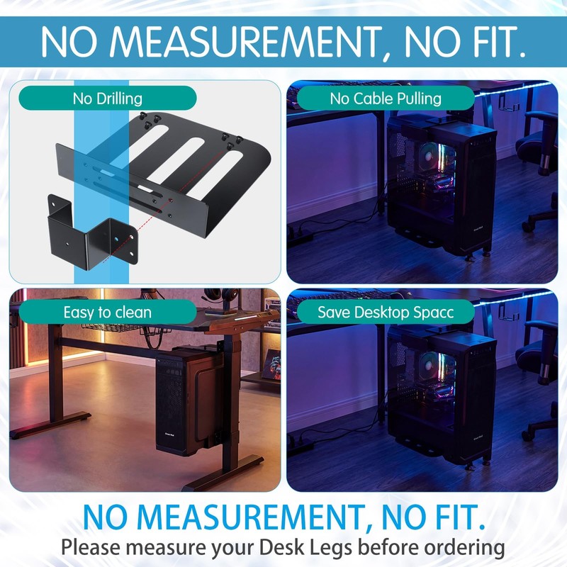 Relaxweex Under Desk PC Mount for Standing Desk Fits 65mm×45mm